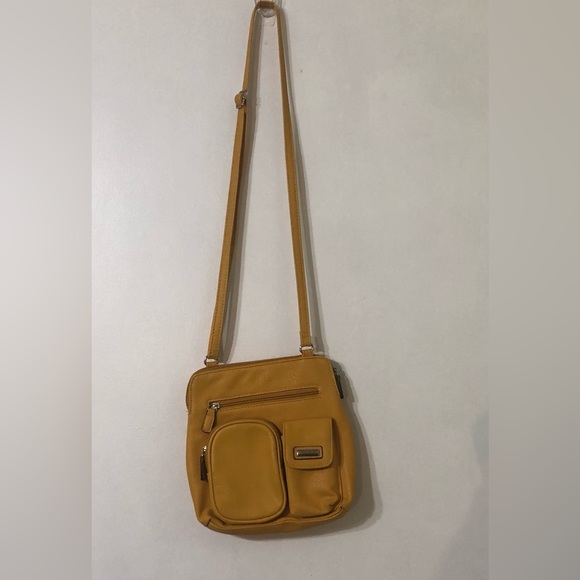 Strada Bags Strada Womens Crossbody Bag Multiple Outside And Inside Zip Pockets Yellow